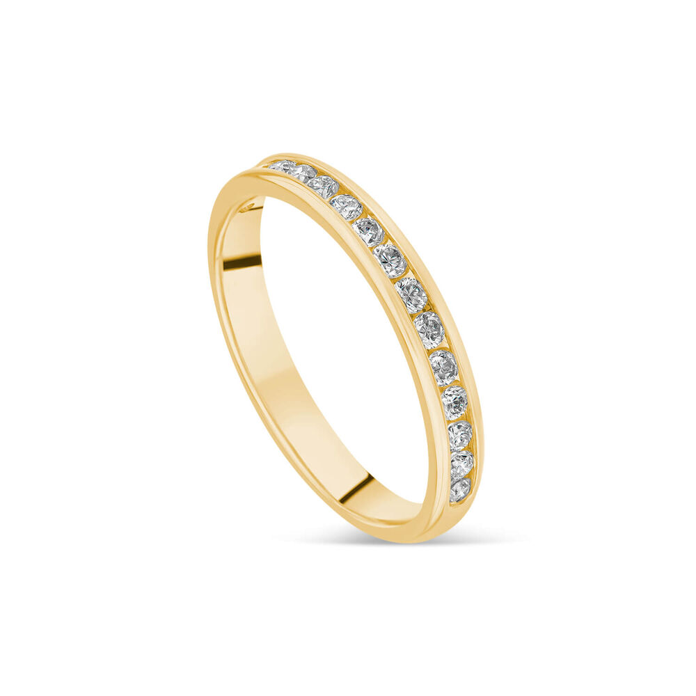 18ct Yellow Gold 3mm 0.35ct Diamond Channel Set Wedding Ring