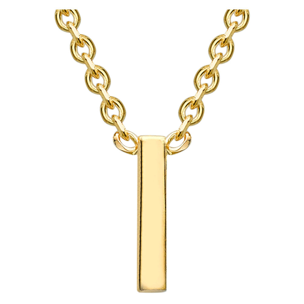 9 Carat Yellow Gold Petite Initial I Necklet image number 0