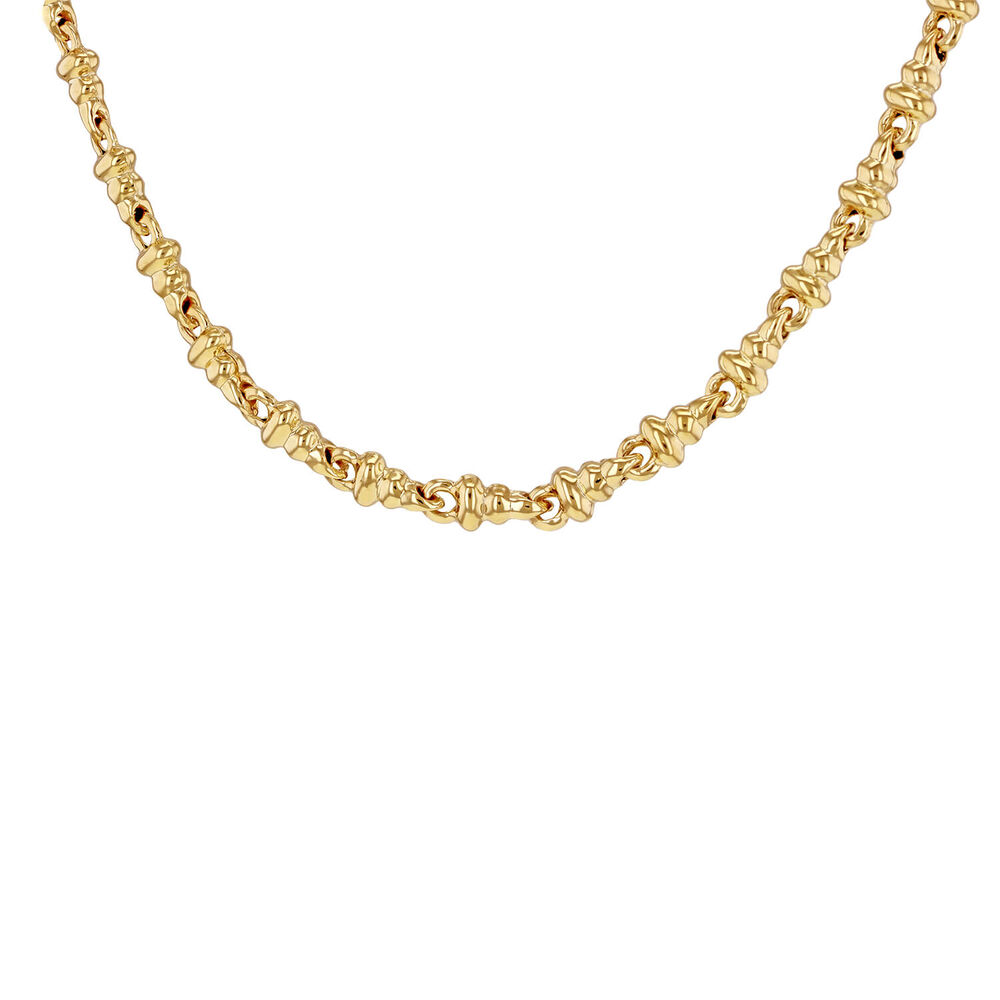 9ct Yellow Gold Polished Dumbbell Necklet image number 0