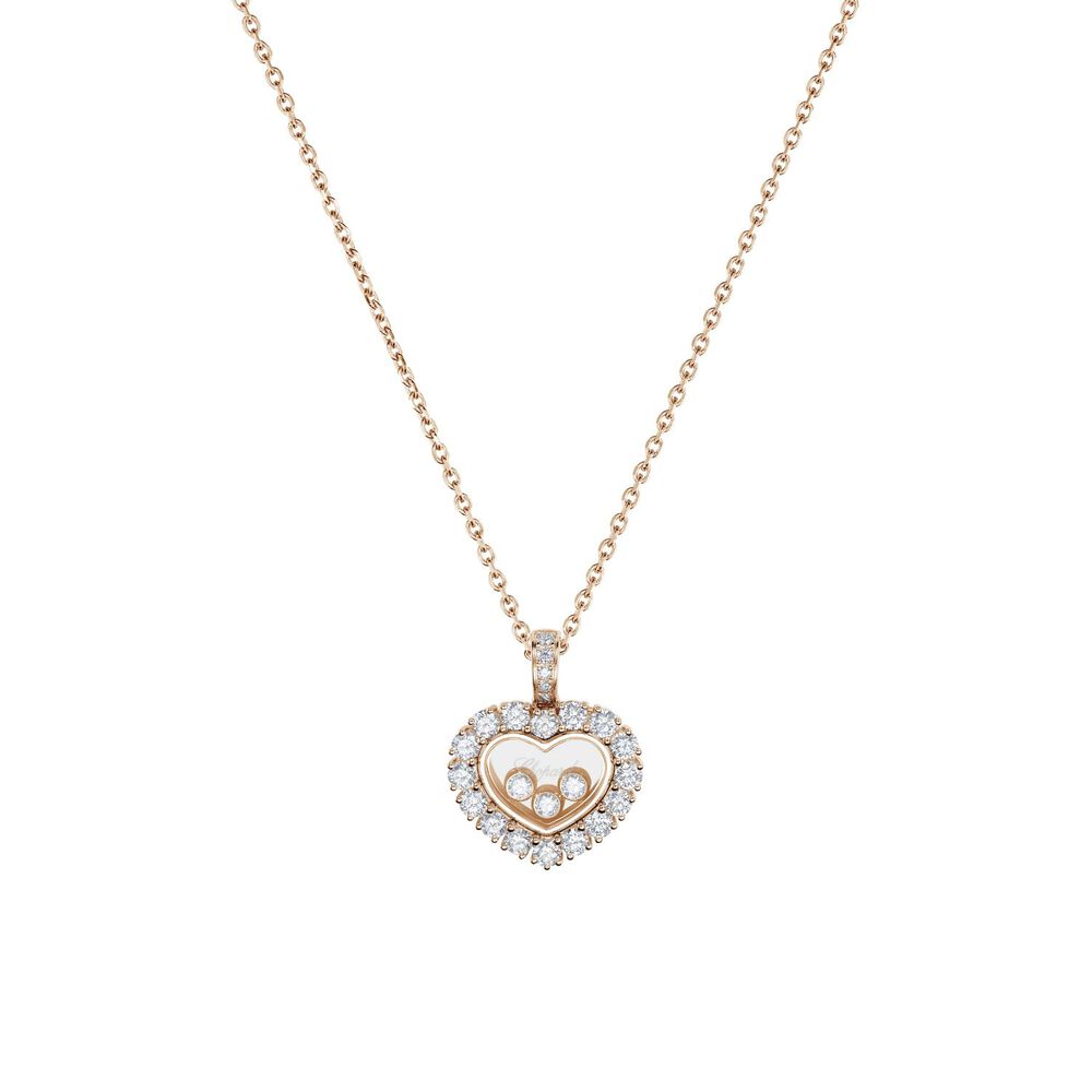 Chopard Happy Diamonds 18ct Rose Gold 0.95ct Diamond Necklace image number 0