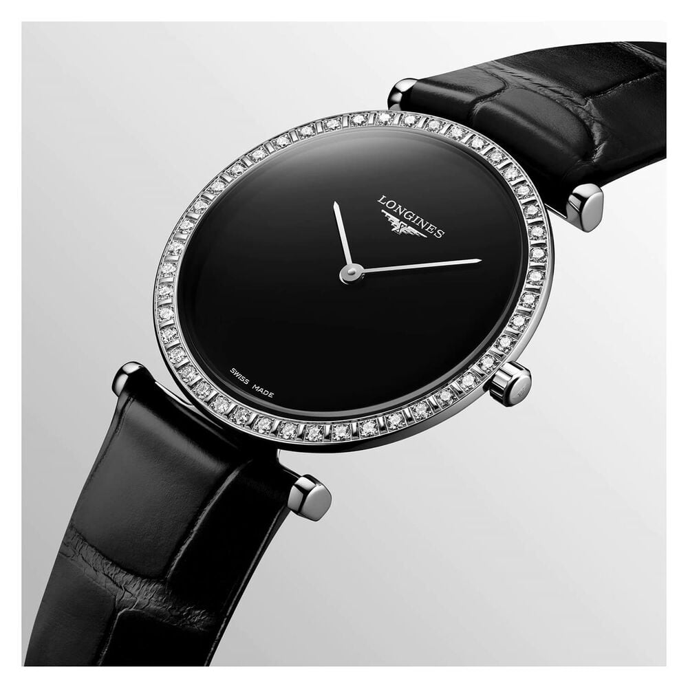 Longines Elegance La Grande Classique 29mm Black Dial & Strap Watch image number 1