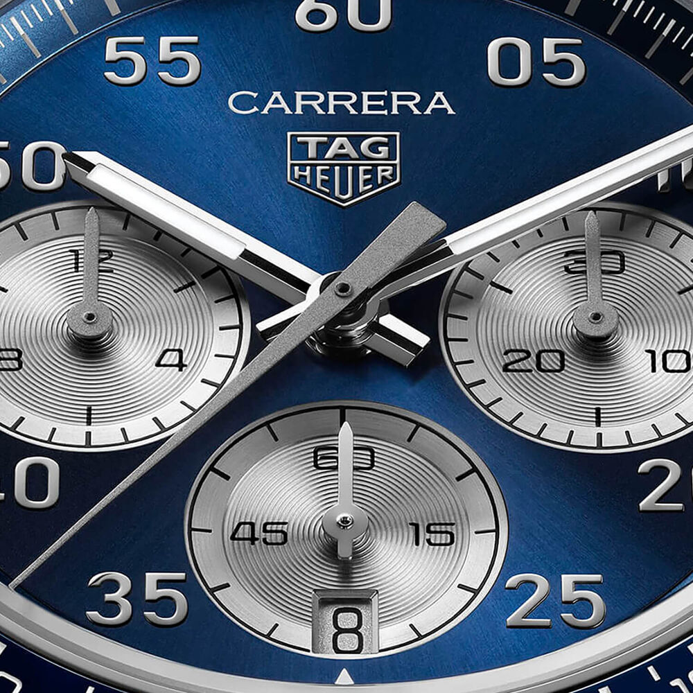 TAG Heuer Carrera Chronograph Sport 42mm Blue Dial Steel Bracelet Watch