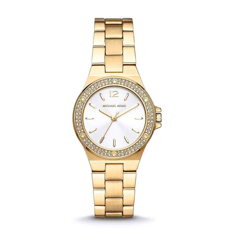 Michael Kors Lennox 33mm Silver Dial Yellow Gold Bracelet Ladies' Watch