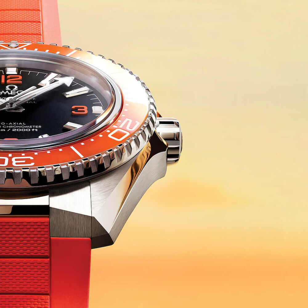 OMEGA Seamaster Planet Ocean 600M 42mm Black Dial Orange Bezel & Rubber Strap Watch image number 3