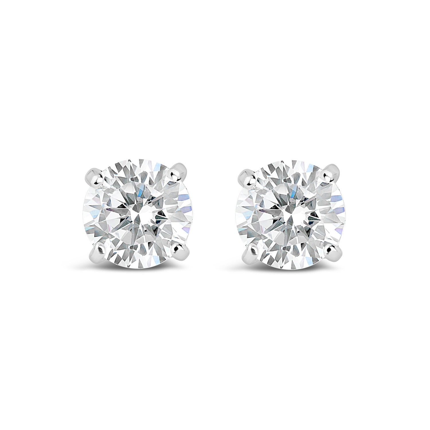 Silver 7mm Cubic Zirconia Stud Earrings