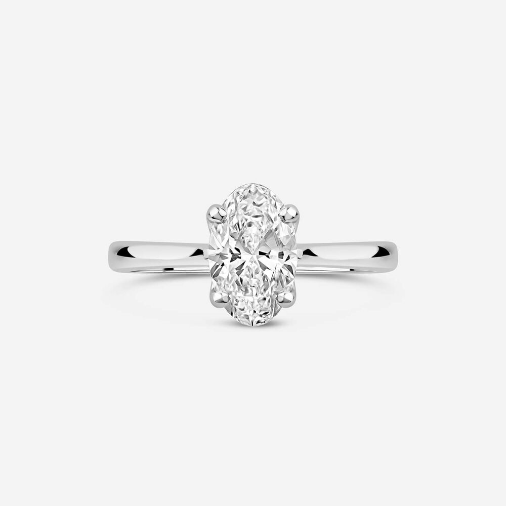 Born Platinum Lab Grown 1.50ct Solitaire Oval Diamond Ring