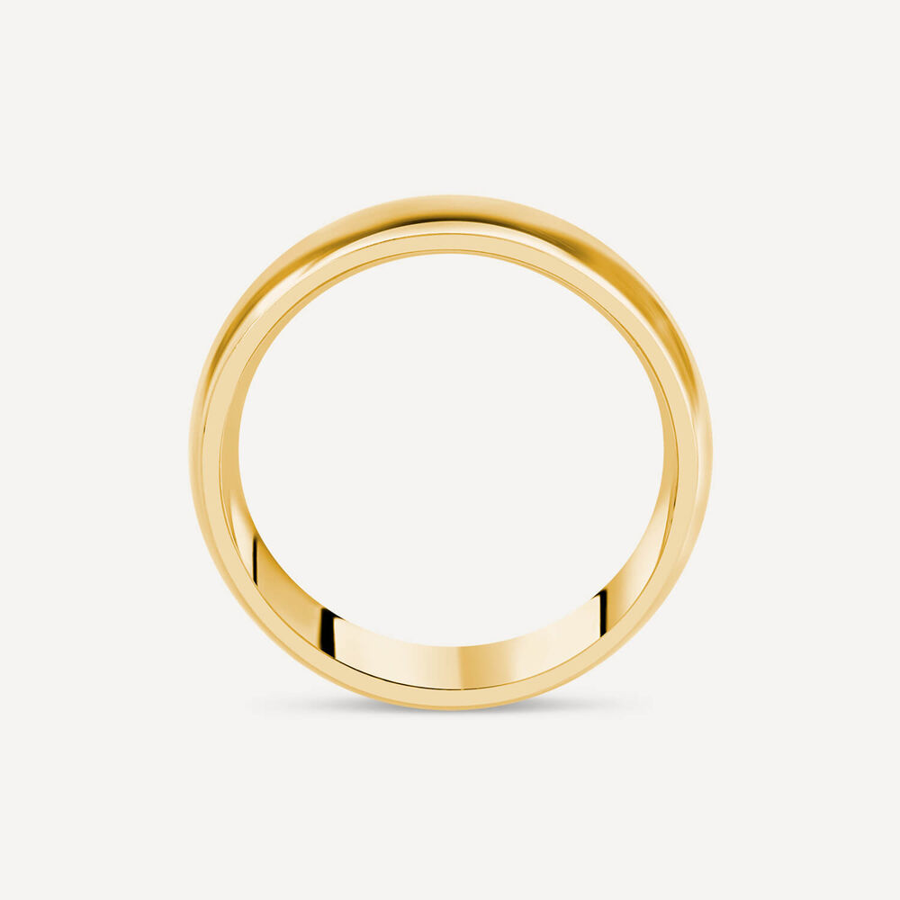 9ct Yellow Gold 6mm Plain D-Shape Wedding Ring image number 3