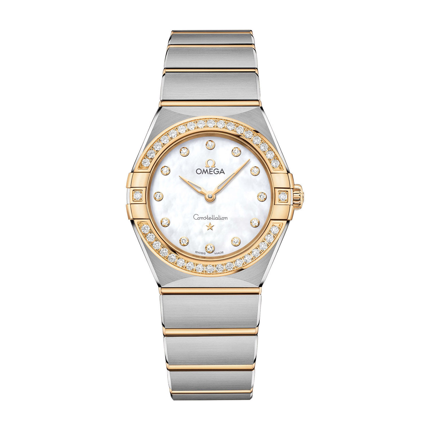 Omega Constellation Gold Diamond Bezel 28mm Ladies Watch