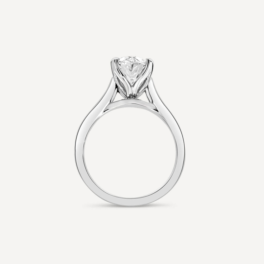 Born Platinum Lab Grown 2ct Solitaire Oval Diamond Ring image number 3