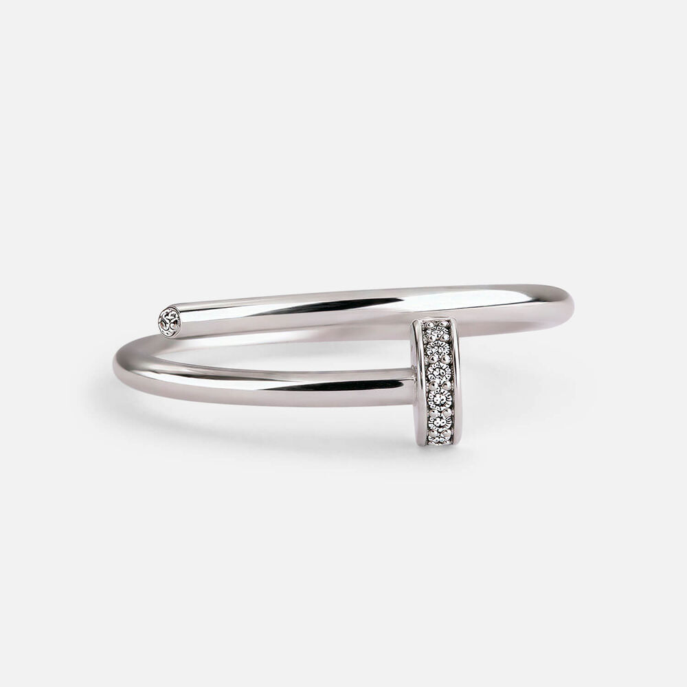 Sterling Silver Cubic Zirconia Nail Ring