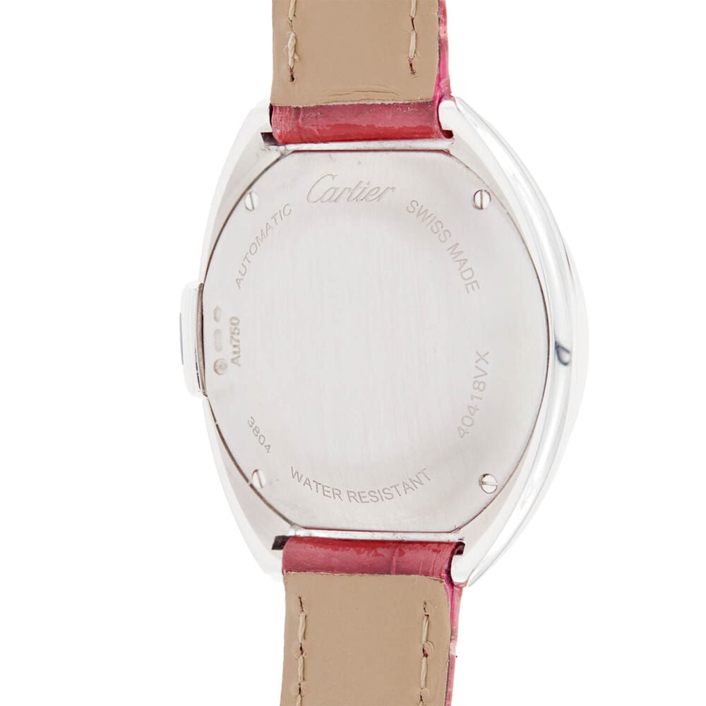 Pre-Owned Cartier Cle De Cartier 31mm Silver Dial Leather Strap Watch image number 3