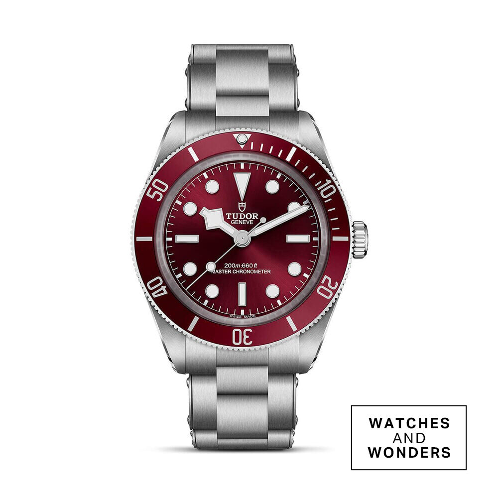 TUDOR Black Bay 58 39mm Burgundy Dial Steel Three-Link Bracelet Watch