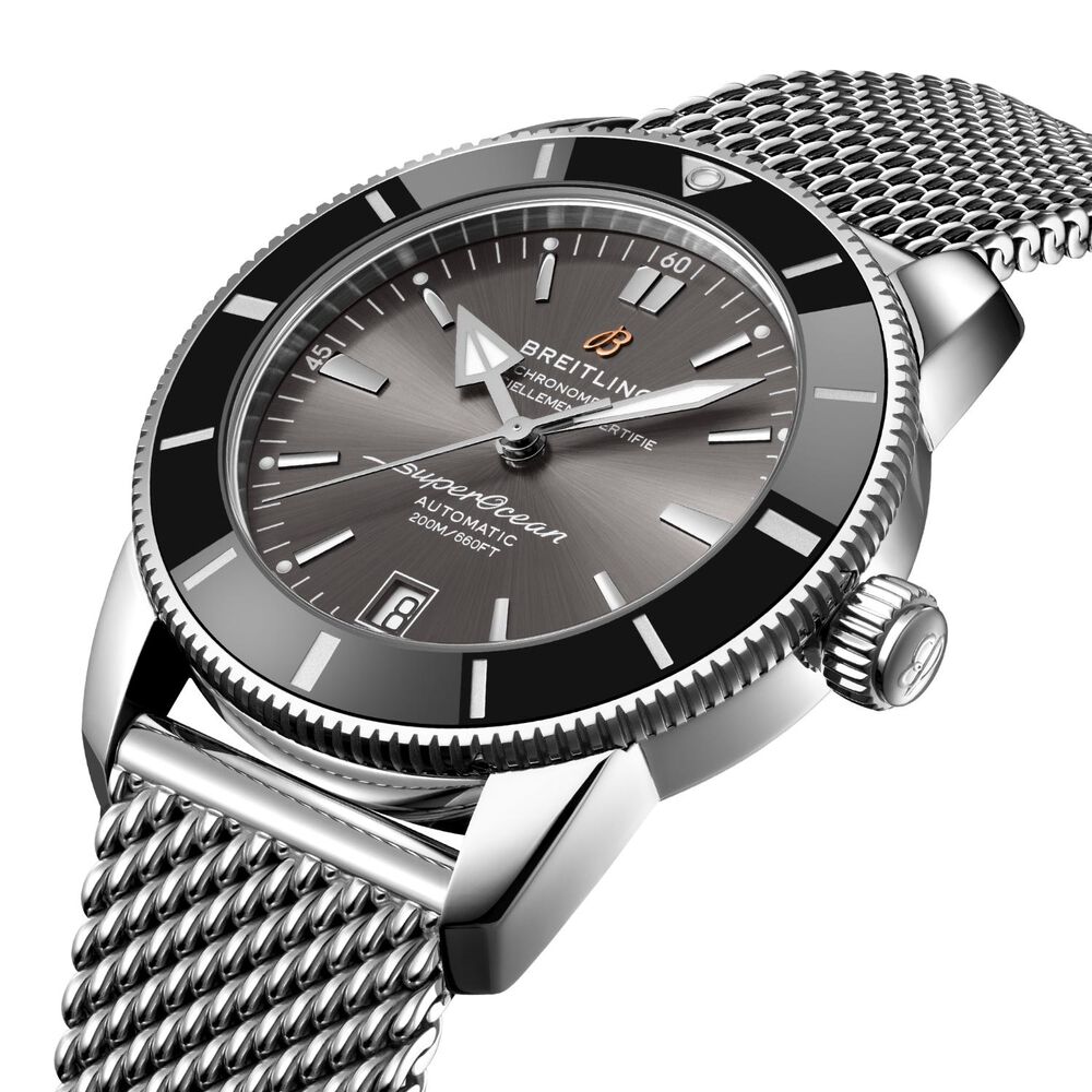 Breitling UK Edition Superocean Heritage B20 42mm Grey Dial Black Bezel Steel Bracelet Watch