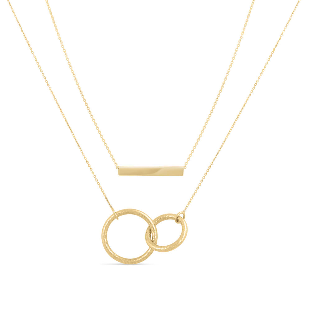 9ct Gold Bar Necklace (Chain Included) image number 4