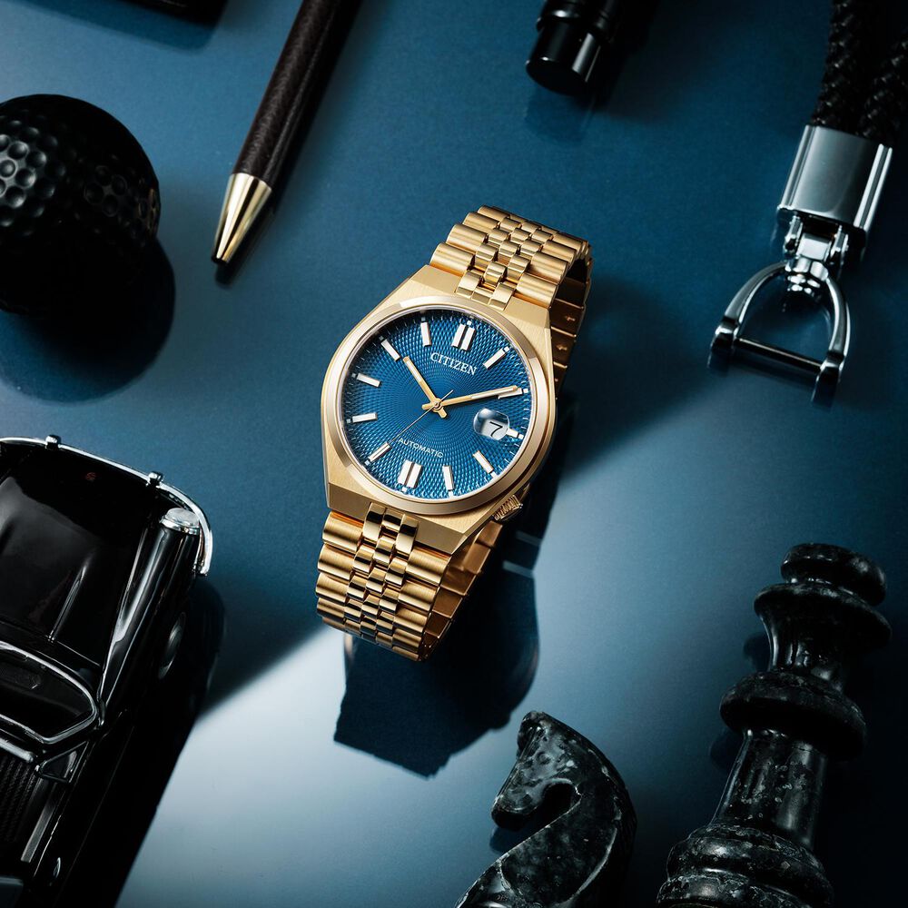Citizen Tsuyosa 60 Automatic 40mm Blue Dial Rose Gold Toned Steel Bracelet Watch image number 5