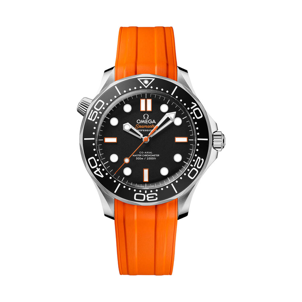OMEGA Seamaster Diver 300M 42mm Black Dial Orange Rubber Strap Watch