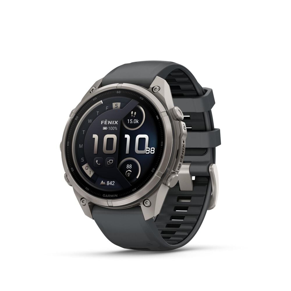 Garmin fenix 9 Pro 47mm Titanium Graphite/Black Silicone Strap Watch
