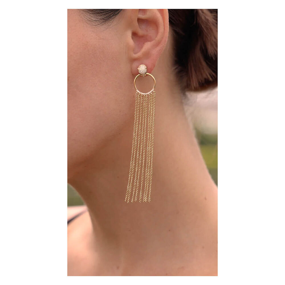 CARAT* London Maumau Yellow Gold Vermeil Drop Earrings image number 3