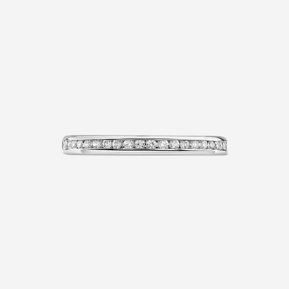 Platinum 2mm Channel Set 0.10ct Diamond Ladies' Wedding Ring