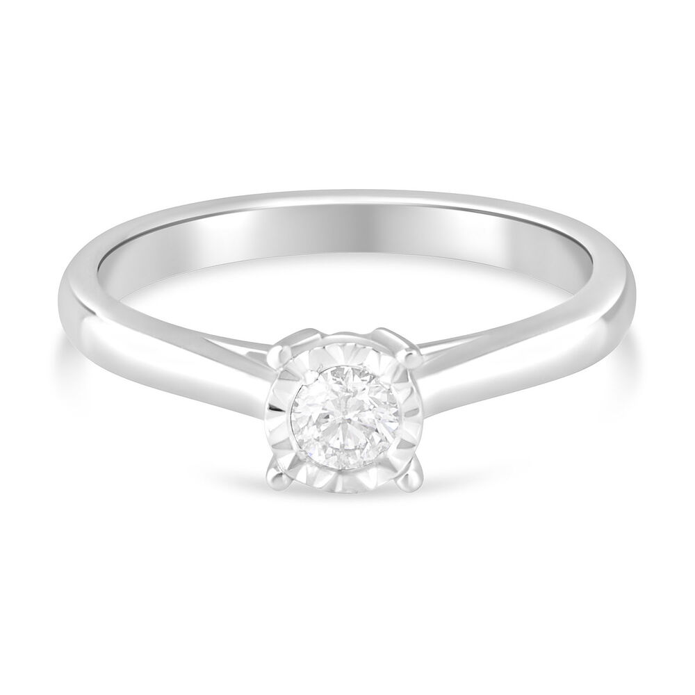 Ladies' 9ct White Gold and Illusion Set Diamond Ring 0.17ct image number 4