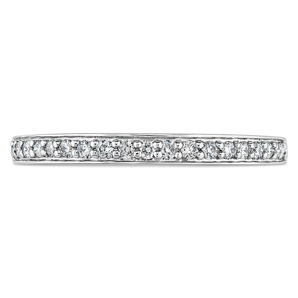 9ct White Gold Diamond Grain Set Wedding 0.15ct Ring image number 1