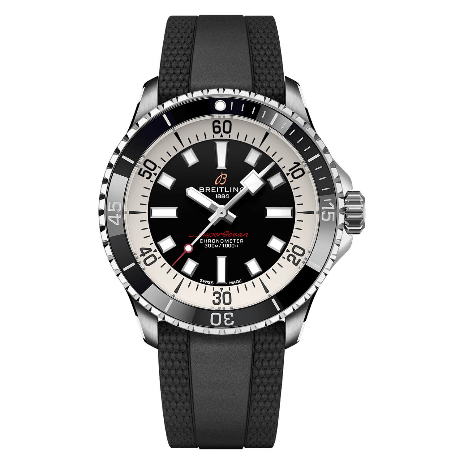 Breitling black rubber strap on sale
