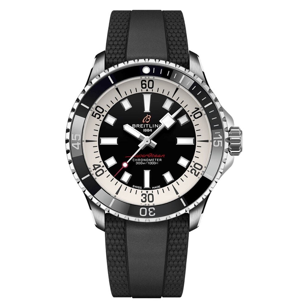 Breitling Superocean Automatic 42 Black Dial & Rubber Strap Watch image number 0