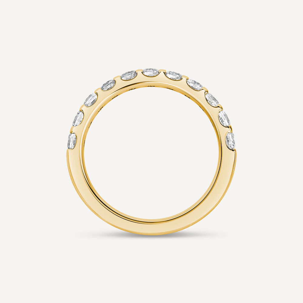 9ct Yellow Gold 3mm 0.75ct Diamond Split Claw Wedding Ring- (Special Order) image number 3