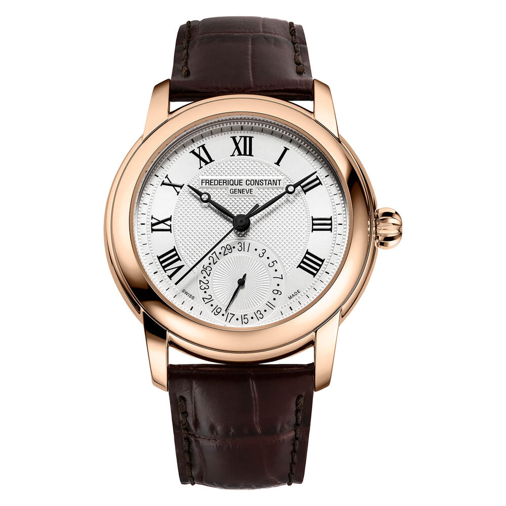 Frederique Constant Classics Rose Gold Plated Brown Strap Men's Watch