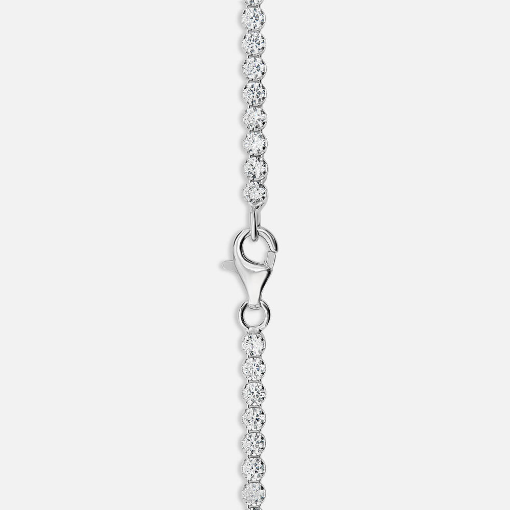 Sterling Silver Single Row Crystal Necklet