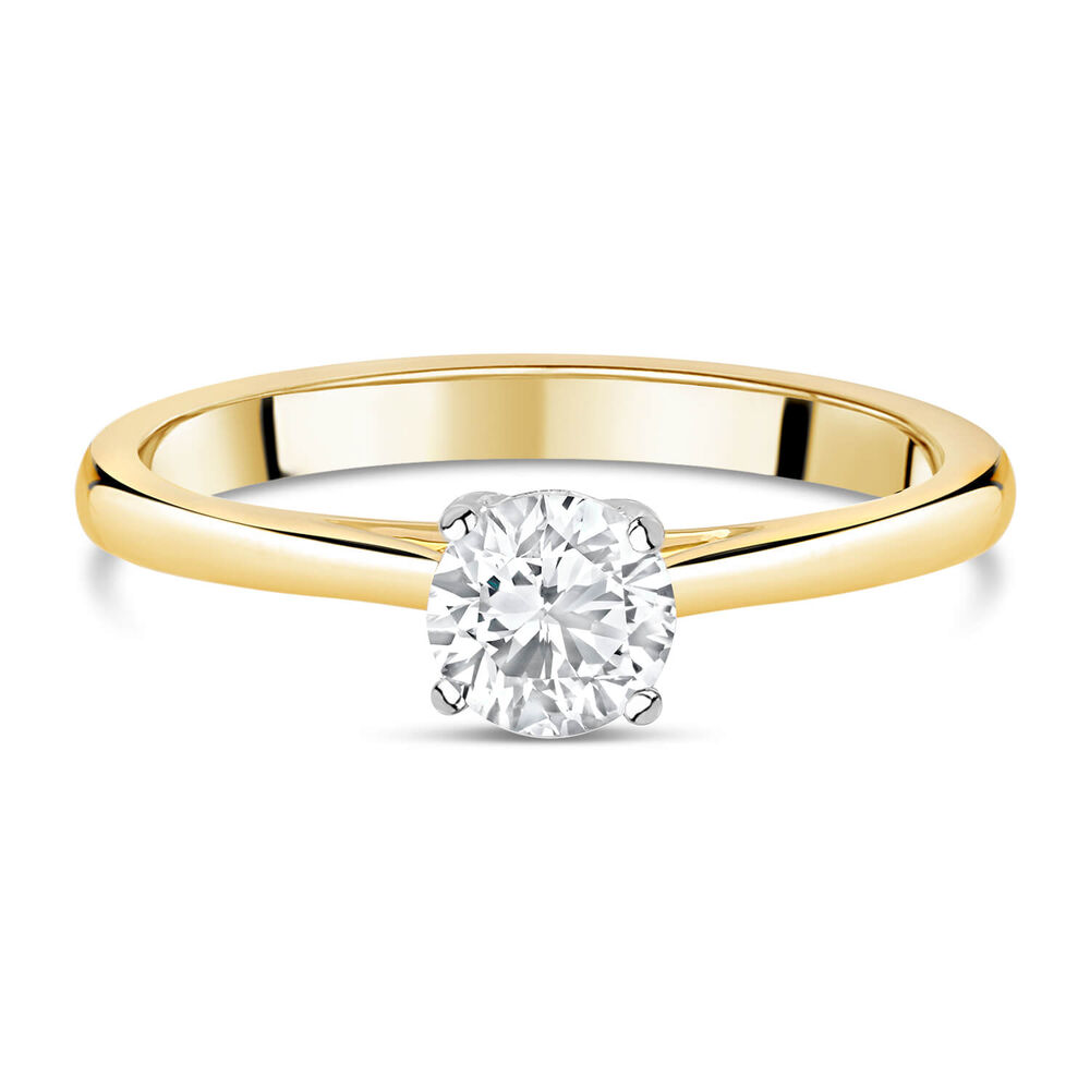 18ct Yellow Gold 0.50ct Round Diamond Tulip Setting Ring image number 3