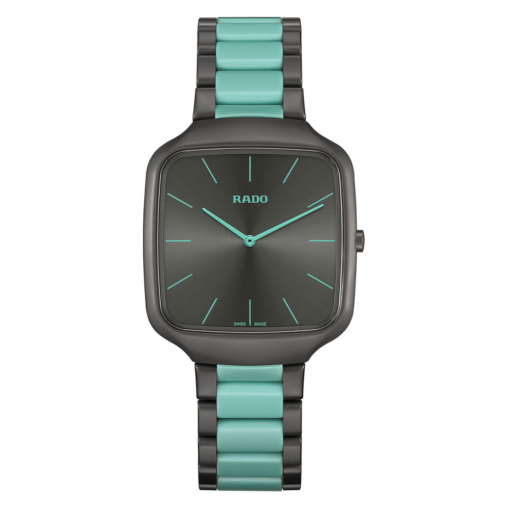 Rado True Square Thinline Les Couleurs™ Le Corbusier 37mm Black Dial Bracelet Watch image number 0