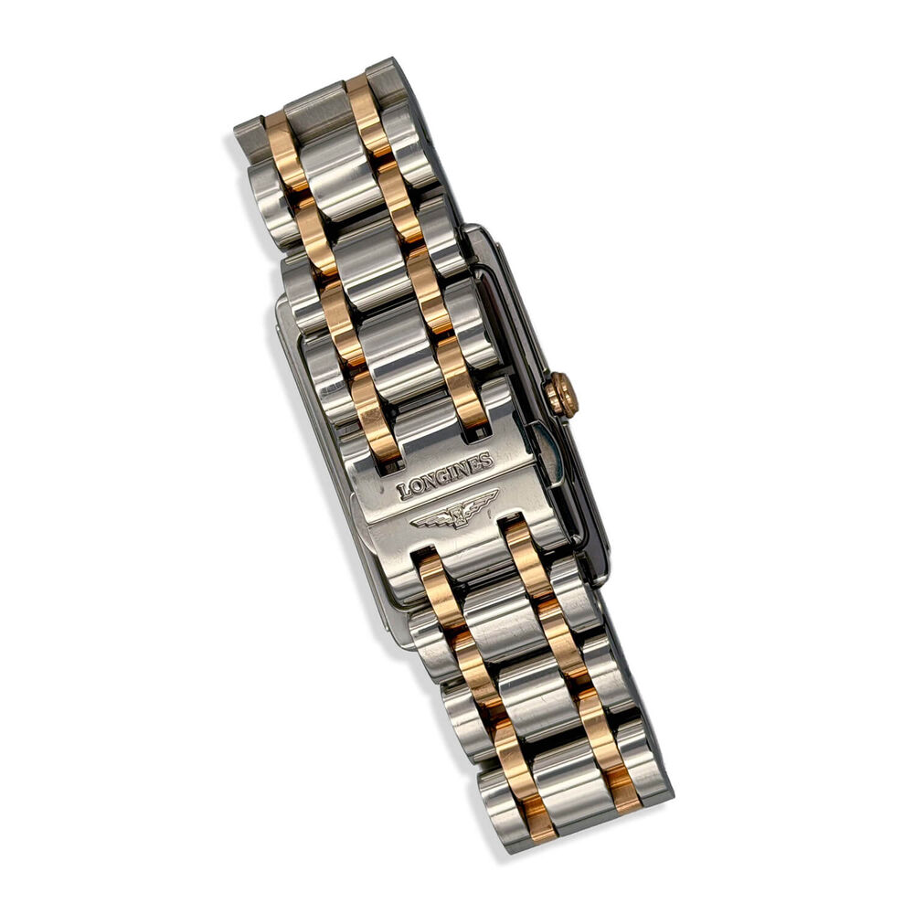Pre-Owned Longines Elegance DolceVita 23.30x 37mm White Dial Rose Gold Detail Bracelet Watch