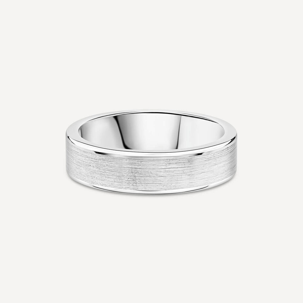 Tungsten Matte Centre Polished Edge 6mm Men's Ring image number 2