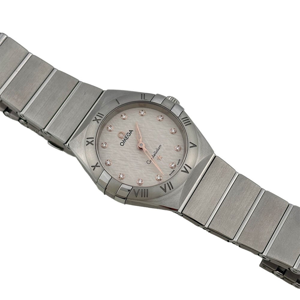 Pre-Owned OMEGA Constellation 28mm Silver Diamond Silk Dial Steel Bracelet Watch image number 1