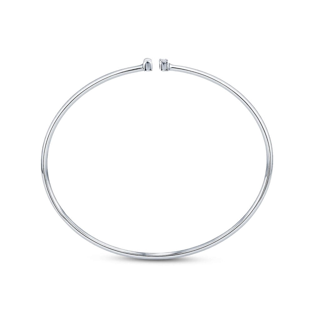 Born Axis Sterling Silver 0.30ct Lab Grown Diamond Two Bar Bangle