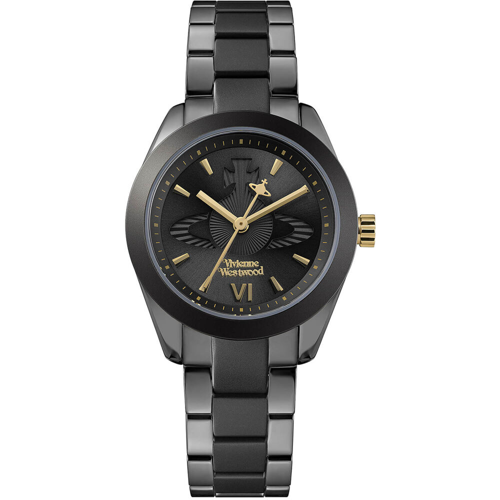 Vivienne Westwood Fenchurch 28mm BlackDial Black PVD Steel Bracelet Watch