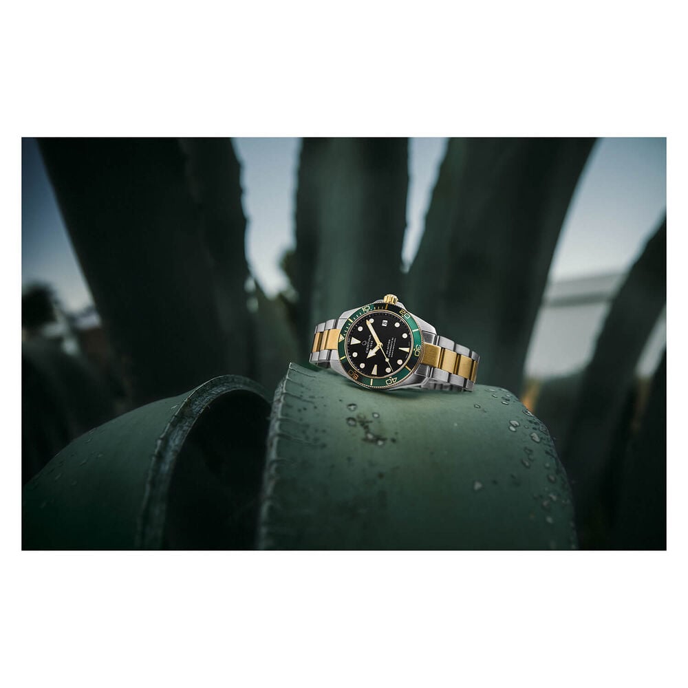 Certina DS Action Diver 38mm Dial Green Bezel Yellow Gold & Steel Bracelet Watch