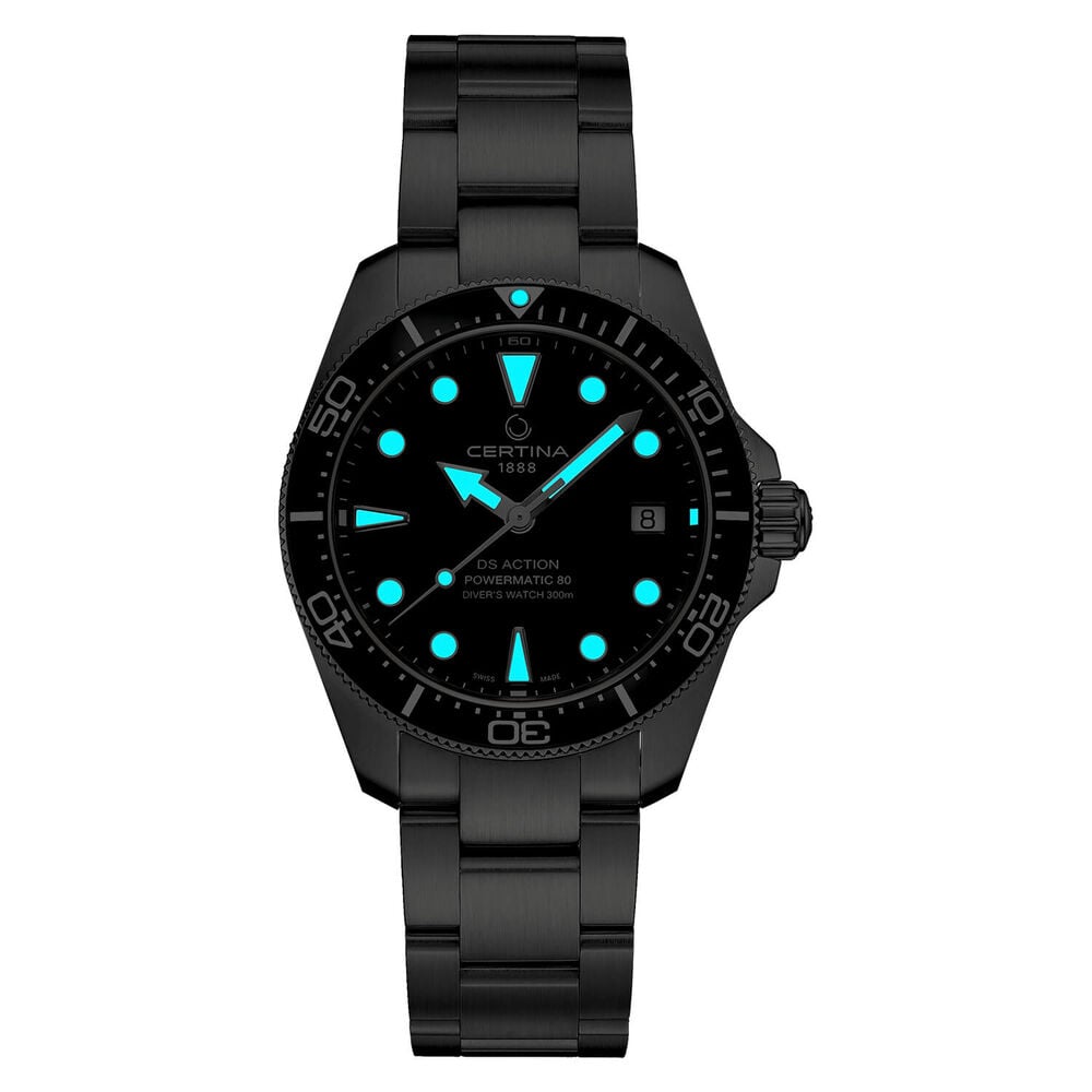 Certina DS Action Diver Powermatic 80 38mm Black Dial Steel Bracelet Watch image number 4