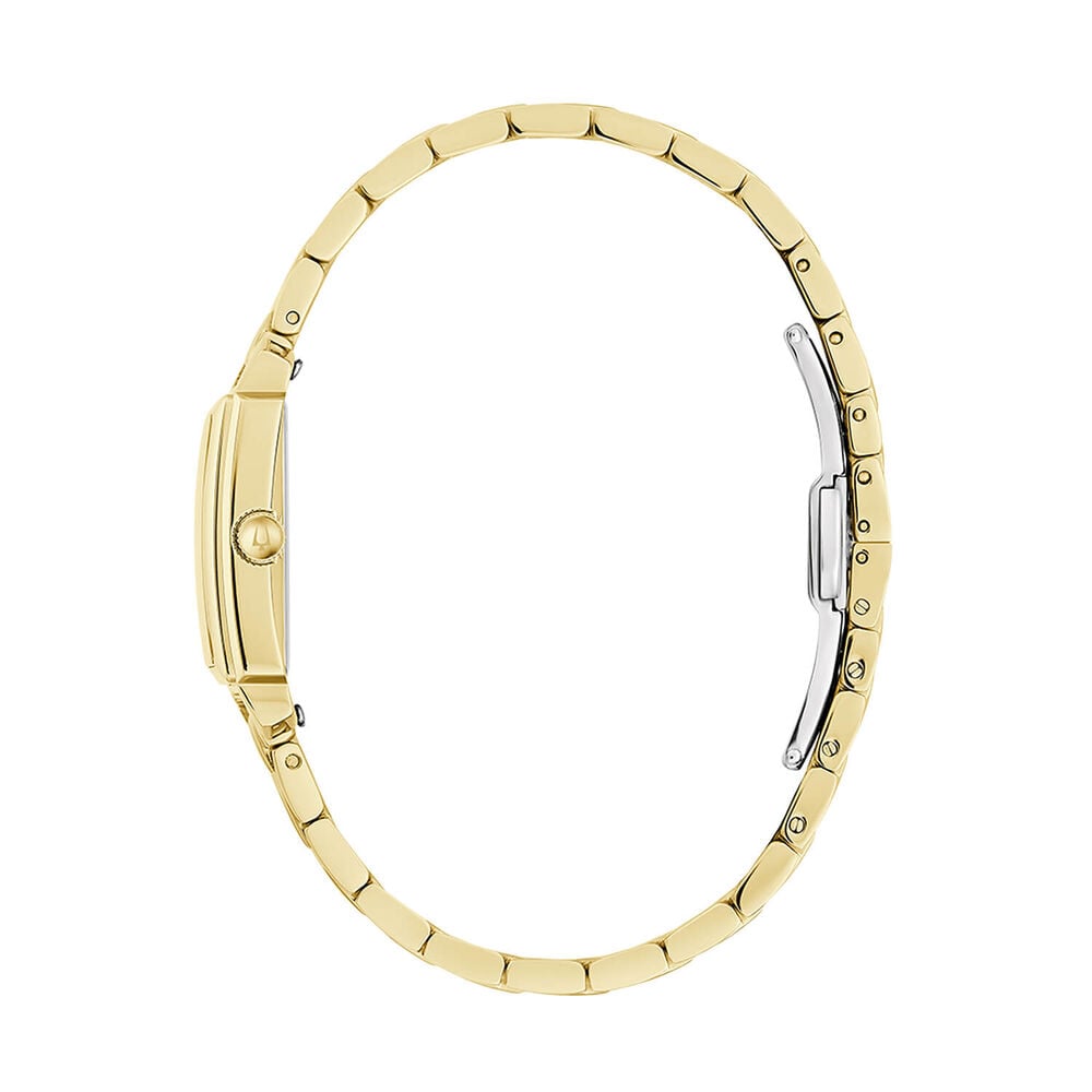 Bulova Sutton 21x33mm Mother of Pearl Dial Gold Tone Steel Bracelet Watch image number 2