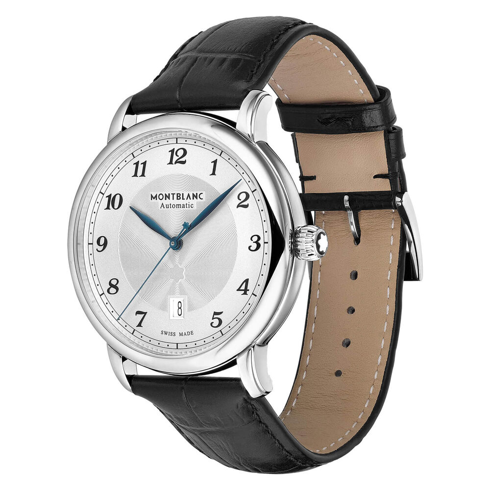 Montblanc Star Legacy Automatic Date 42MM Silver Dial Black Strap Watch image number 1