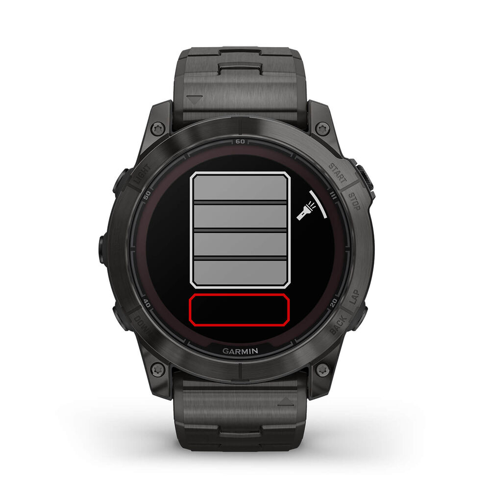 Garmin Fenix 7X Pro Sapphire Solar 51mm Carbon Grey Titanium Case & Bracelet Watch image number 5