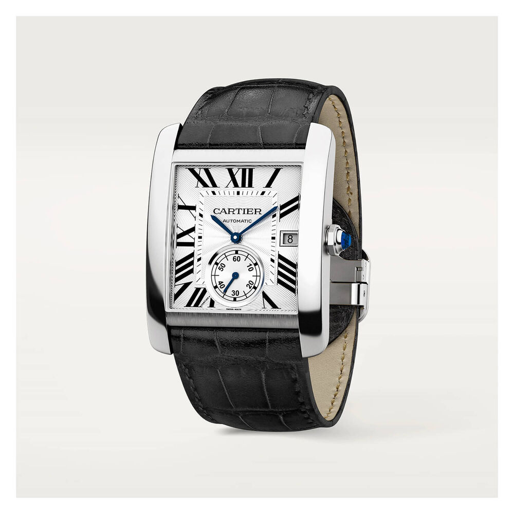 Cartier Tank MC 34.30mm White Dial Black Leather Strap Watch image number 1