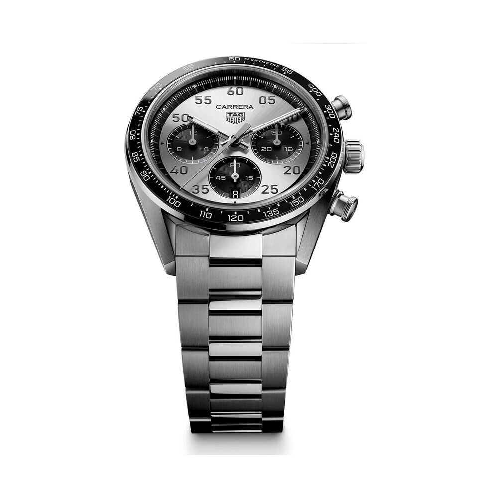 TAG Heuer Carrera Chronograph Sport 42mm Silver Dial Steel Bracelet Watch