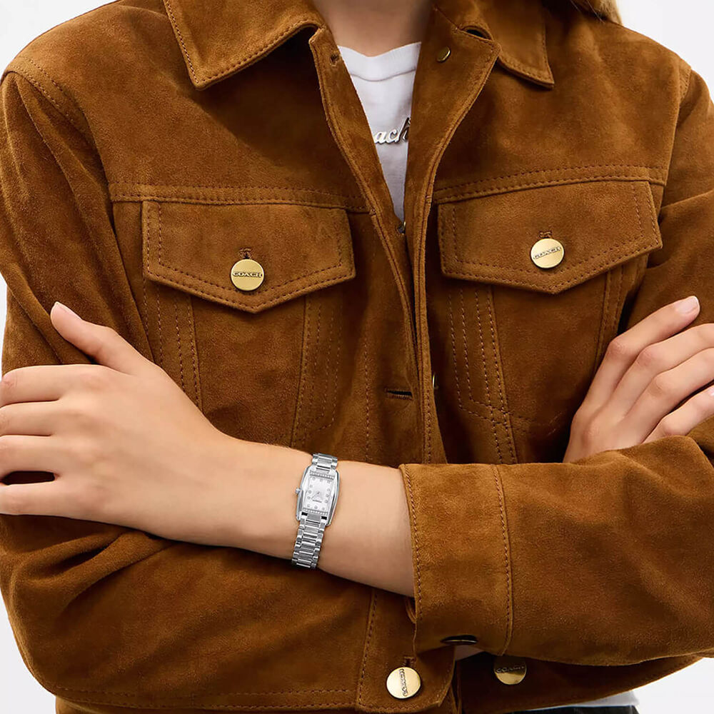 Coach Reese 24mm Silver Dial Crystal Dots Stainless Steel Bracelet Watch