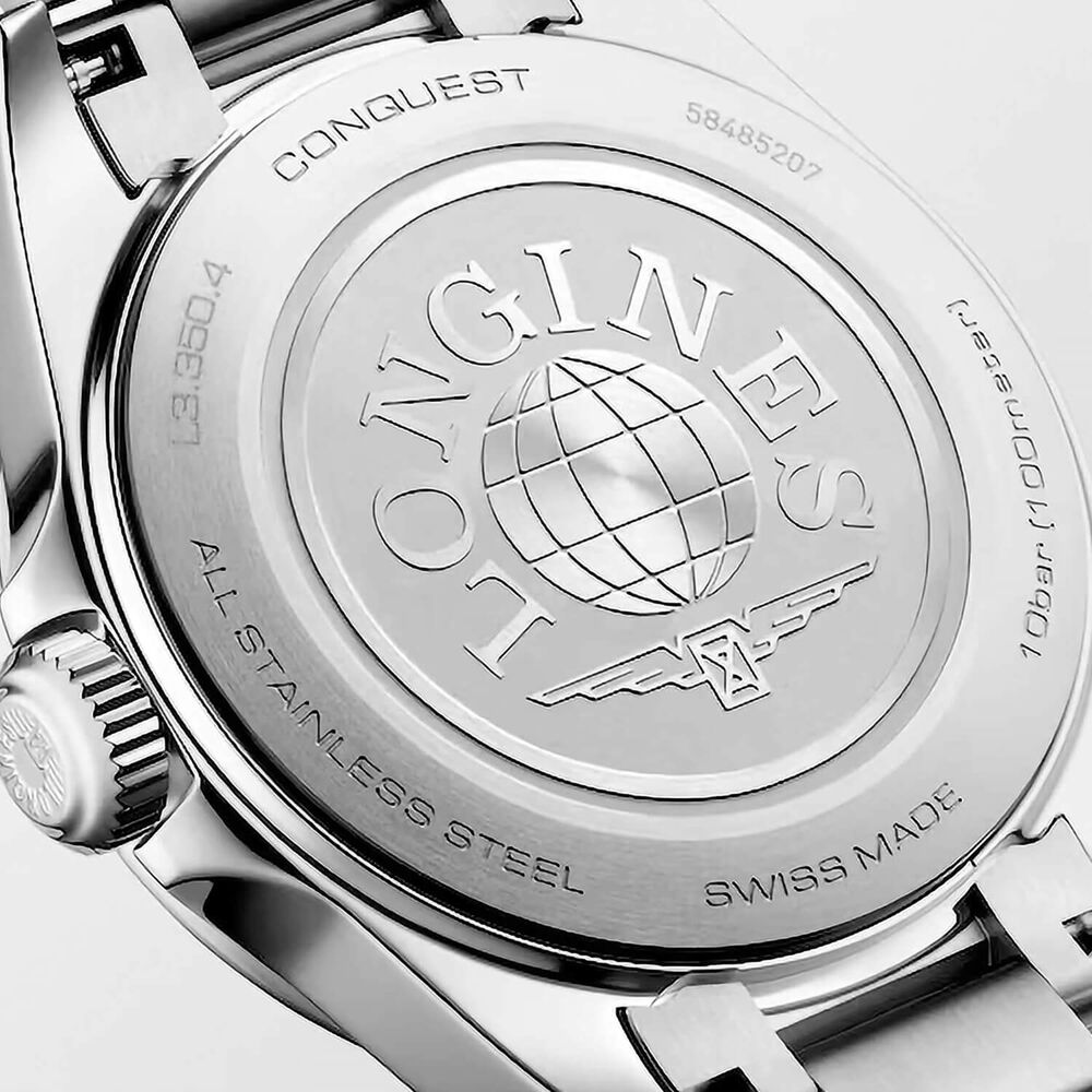 Longines Conquest 30mm White Dial Stainless Steel Bracelet Watch