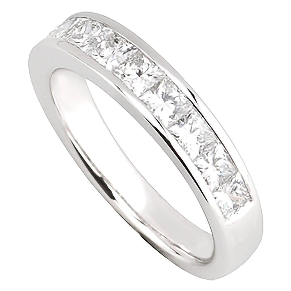 Platinum 1.00 carat princess cut diamond eternity ring image number 0