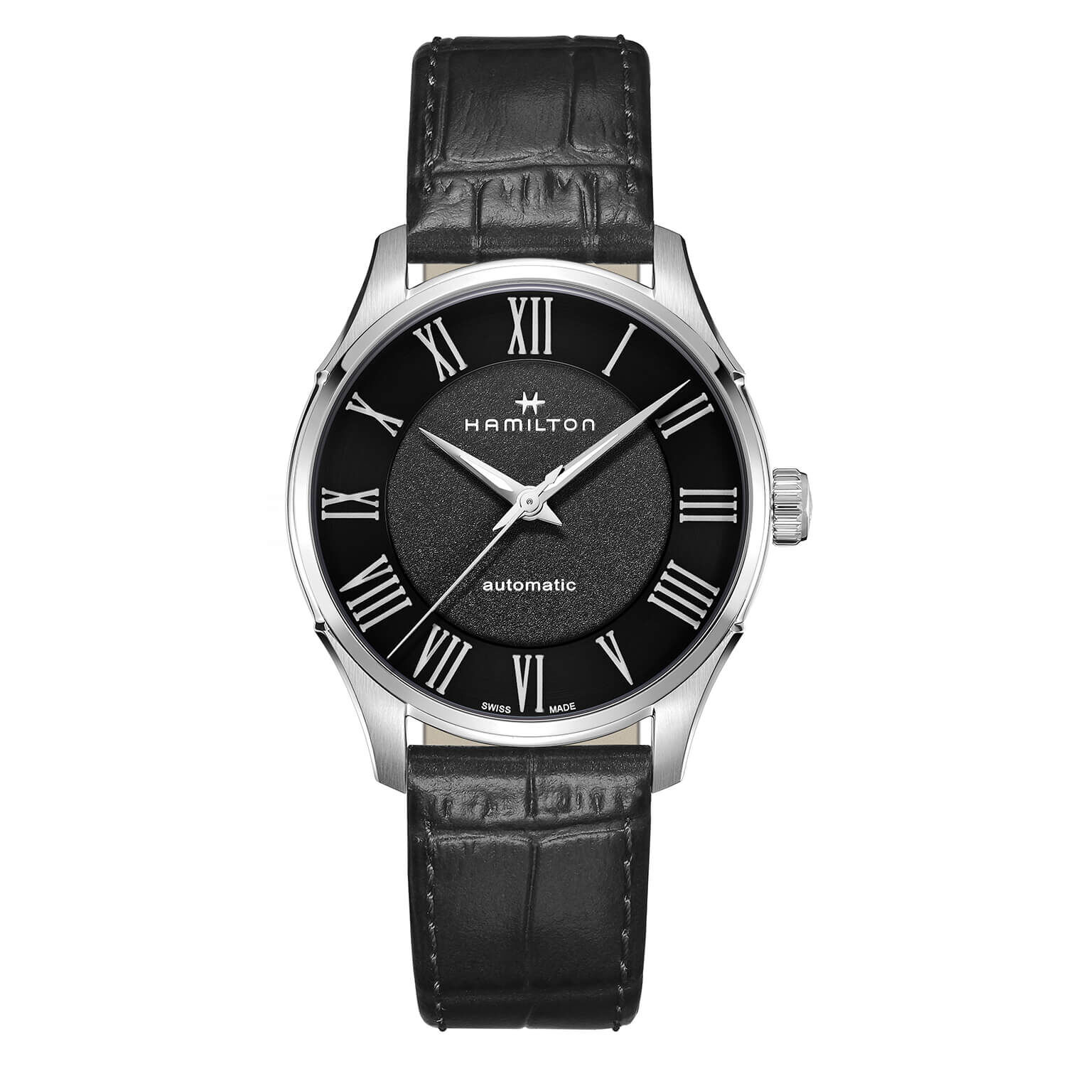 Hamilton Jazzmaster 40mm Black Dial Black Strap Watch