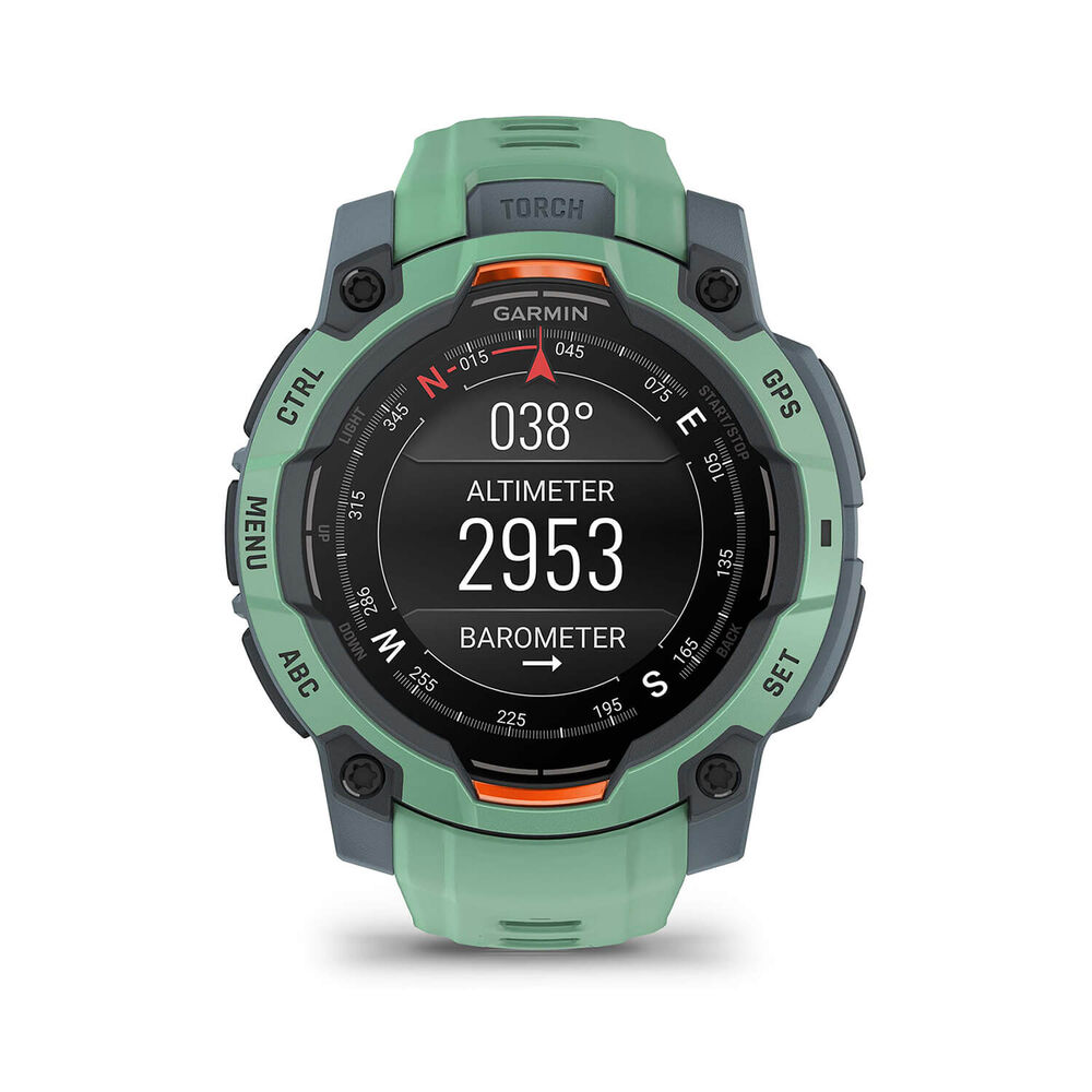 Garmin Instinct 3 AMOLED 45mm Neotropic Bezel & Silicon Strap Watch image number 5