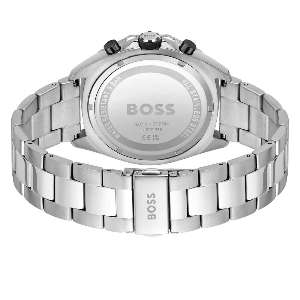 BOSS Energy 44mm Black Dial & Bezel Steel Bracelet Chronograph Watch